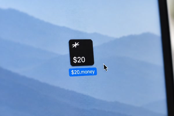 A $20.money file on a Mac desktop